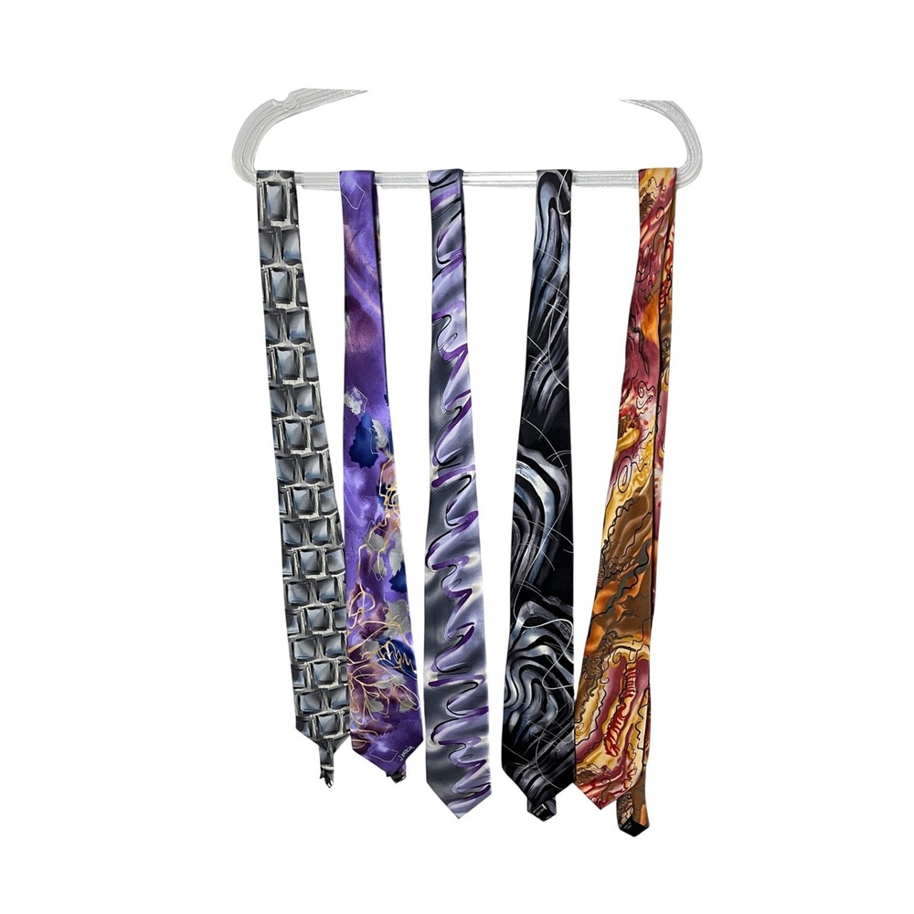 J. Garcia Silk Necktie Lot Mens OS Multicolored Abstract Art Jerry Garcia 5pc
